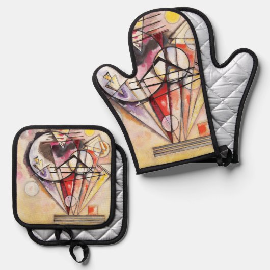 On the Points by Wassily Kandinsky Ofenhandschuh & Topflappen-Set (Vorderseite/Rückseite)