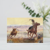 "On the Pond" von Charles M Russell Dankeskarte (Stehend Vorderseite)