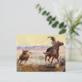 "On the Pond" von Charles M Russell Postkarte (Stehend Vorderseite)