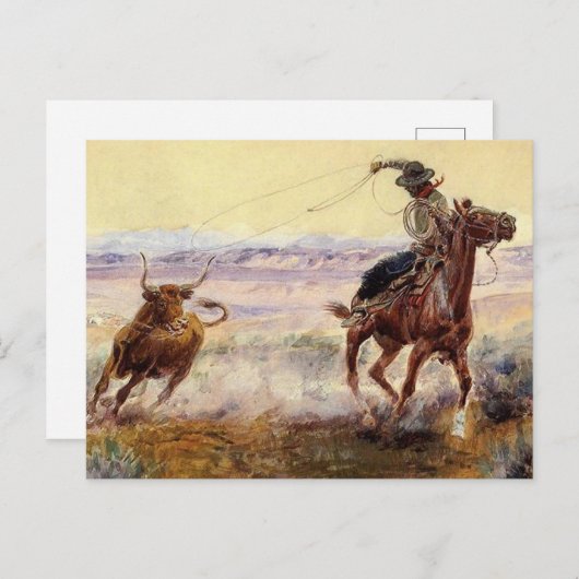 "On the Pond" von Charles M Russell Postkarte (Vorne/Hinten)