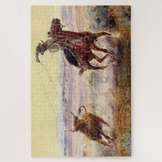"On the Pond" von Charles M Russell Puzzle (Vertikal)