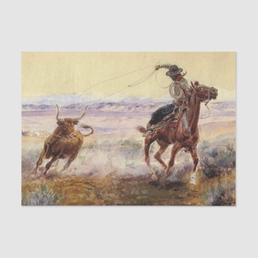 "On the Pond" von Charles M Russell Seidenpapier (Vorderseite)