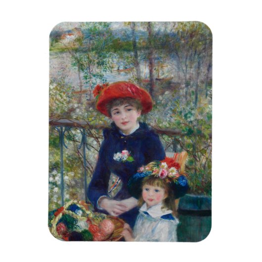 On the Terrace, Impressionist Portrait, Renoir Magnet (Vertikal)