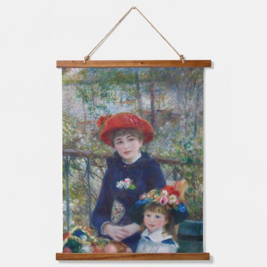 On the Terrace, Impressionist Portrait, Renoir Wandteppich Mit Holzrahmen (Vorderseite)