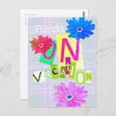 "On Vacation" 80s Retro Postkarte (Vorne/Hinten)