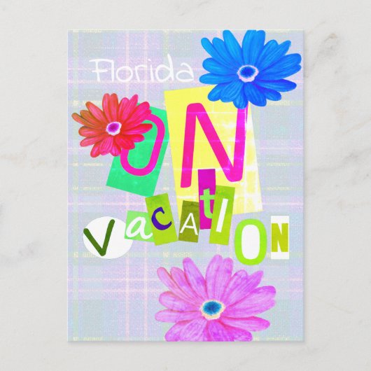 "On Vacation" 80s Retro Postkarte (Vorderseite)