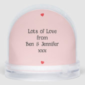 On your anniversary bird lovers names pink red schneekugeln (Rückseite)