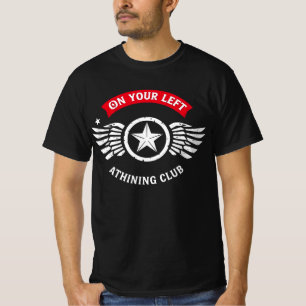 On Your Left Vintage Laufclub-Abzeichen-Design T-Shirt