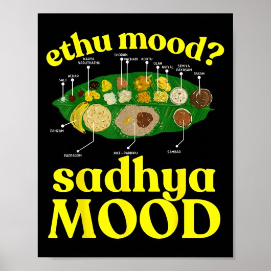 Onam Ethu Sadhya Stimmung Cool Männer Frauen Kinde Poster (Vorne)