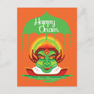 Onam Kathakali Face Einladungspostkarte