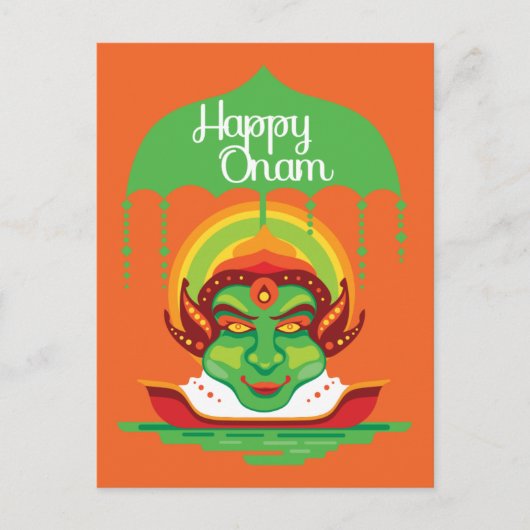 Onam Kathakali Face Einladungspostkarte (Vorderseite)