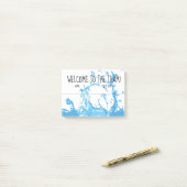 Onboarding willkommenes neues post-it klebezettel (Auf Schreibtisch)