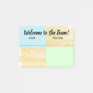Onboarding willkommenes neues post-it klebezettel