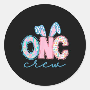 Onc Onkologie Crew Krankenschwester Sonniges Ohr O Runder Aufkleber