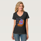 Once a Bookie Always a Bookie Cute Ghost Reading T-Shirt (Vorderseite Vollansicht)