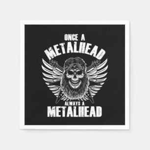Once A Metalhead Always A Metalhead Bearded Skull Serviette