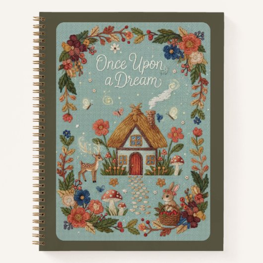 Once Upon a Dream Embroidered Cottage Journal Notizblock (Vorderseite)