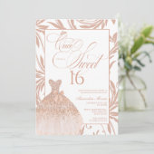 Once Upon a Sweet 16 Rose Gold Princess Birthday Einladung (Stehend Vorderseite)