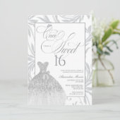 Once Upon a Sweet 16 Silver Princess Birthday Einladung (Stehend Vorderseite)