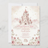 Once Upon a Time Fairytale Castle Princess floral Einladung (Vorderseite)