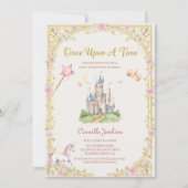 once upon a time fairytale frame gold baby shower einladung (Vorderseite)