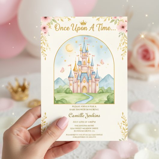 once upon a time fairytale magical royal glitter einladung