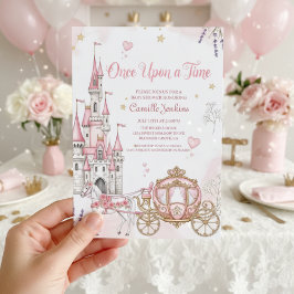 once upon a time fairytale magical royal pink einladung