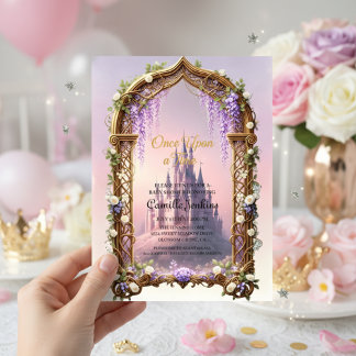 once upon a time fairytale magical royal pink einladung