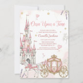 once upon a time fairytale magical royal pink einladung (Vorderseite)