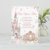once upon a time fairytale magical royal pink einladung (Stehend Vorderseite)