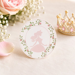 Once Upon a Time Pink Princess Floral Coquette 1. Runder Aufkleber