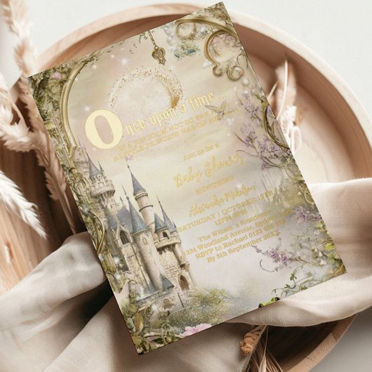 Once Upon a Time Princess Castle Baby Shower Folieneinladung