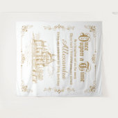 Once upon a Time royal backdrop gold and white Wandteppich (Vorderseite (Horizontal))