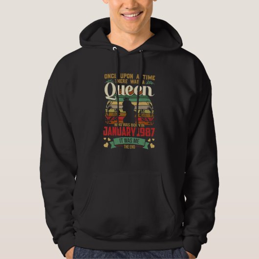 Once Upon A Time There Was A Queen Was Born In Jan Hoodie (Vorderseite)
