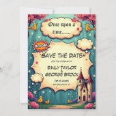 Once Upon A Time Woodland Castle Fairytale Wedding Save The Date (Vorderseite)