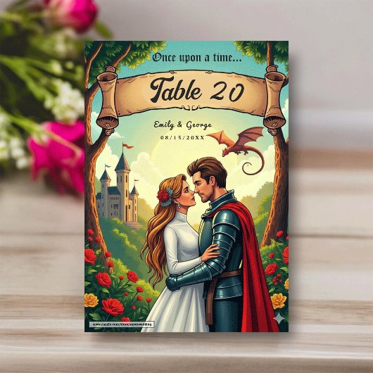 Once Upon A Time Woodland Castle Fairytale Wedding Tischnummer