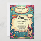 Once Upon A Time Woodland Fairytale 1st Birthday Einladung (Vorderseite)