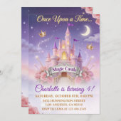 Once Upon Time Girl Princess Magic Castle Birthday Einladung (Vorne/Hinten)