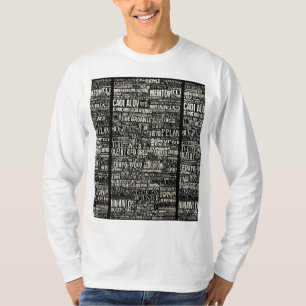 Oncert Poster detaillierte jimi hendrix typografie T-Shirt