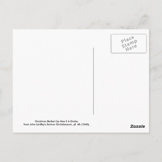 Oncidium Barkeri Postkarte (Rückseite)
