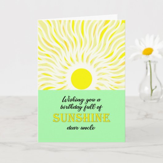 Oncle Birthday Bright Sunshine Card Karte (Kleine Pflanze)