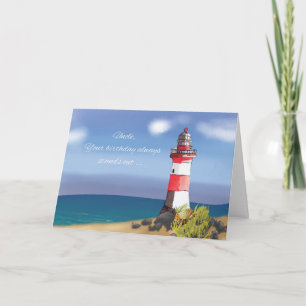 Oncle Birthday Coastal Lighthouse Karte