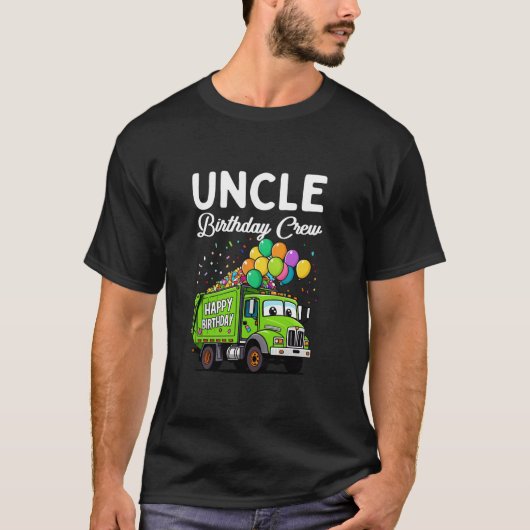 Oncle Birthday Crew Boys Garbage Truck Bday Family T-Shirt (Vorderseite)