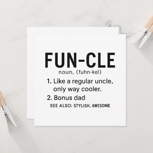 Oncle Birthday Funcle Karte (Vorderseite/Rückseite Beispiel)