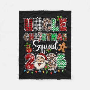 Oncle Christmas Crew 2026 Leopard Funny Santa Fami Fleecedecke