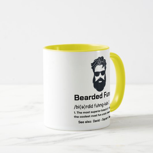 Oncle Definition Funny Bartded Funcell Tasse (VorderseiteRechts)