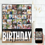 Oncle Foto Collage 31 Picture Happy Birthday Karte<br><div class="desc">Erstellen Sie Ihre eigene große Geburtstagskarte. Die Fotovorlage ist für Sie bereit, 31 Ihrer Lieblingsfotos hinzuzufügen, von denen 30 in quadratischem / instagram Format in einer einfachen Rasterstil-Foto-Collage dargestellt werden und die Hauptsache ist in einem Frame-Portrait-Format auf der Innenseite. Die Vorderseite der Geburtstagskarte ist mit moderner überdimensionaler Typografie und Pinselskripten...</div>