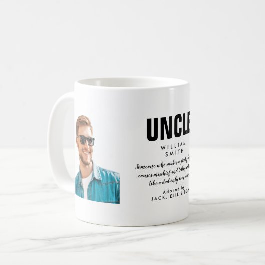 Oncle Quote Modernes Cooles Foto Kaffeetasse (Vorderseite Links)