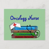 Oncolgoy Nurse "Books" Design Postkarte (Vorderseite)