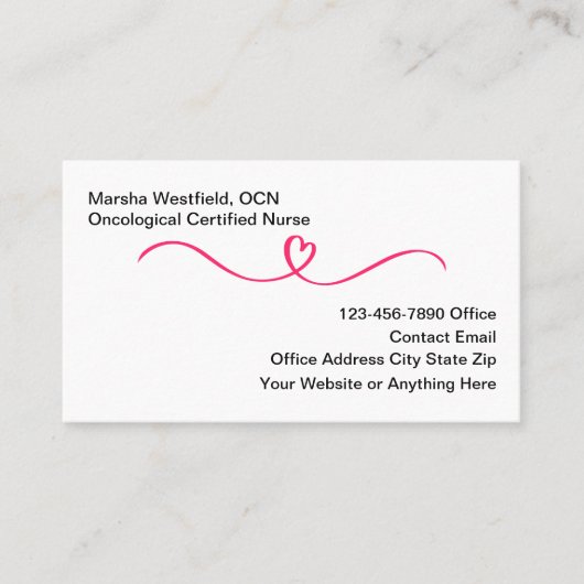 Oncological Certified Nurse Business Cards Visitenkarte (Vorderseite)